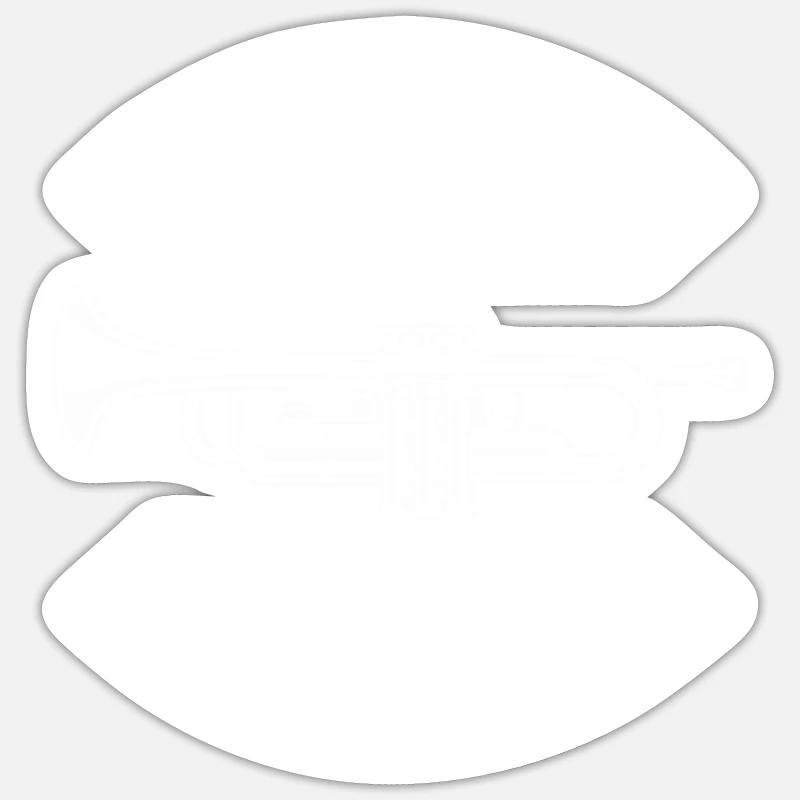 Trompete - Sticker Größe S (10 x 10 cm) - Mattweiß