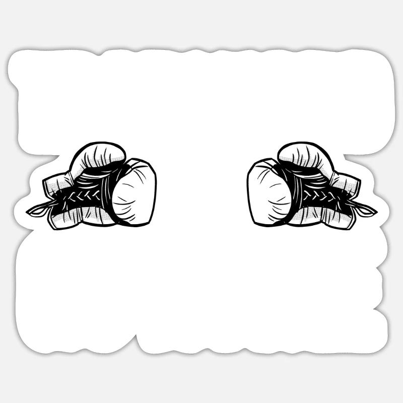 Boxe - Sticker taille S (10 x 10 cm) - blanc mat
