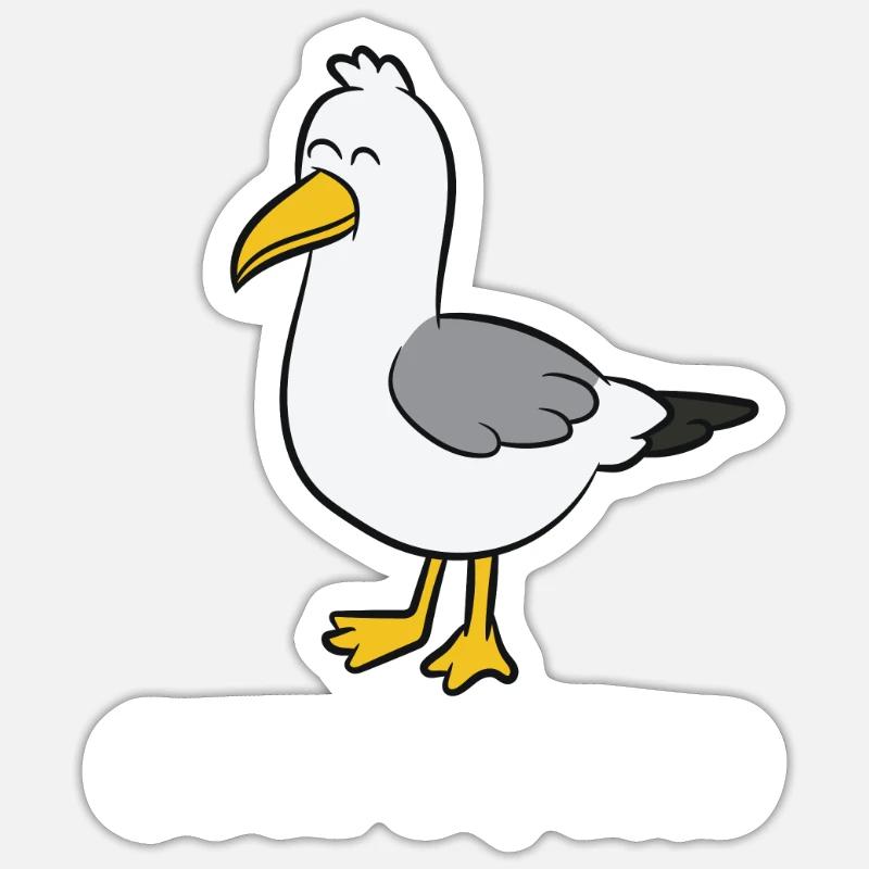 Möwe - Gull Squad - Sticker Größe S (10 x 10 cm) - Mattweiß