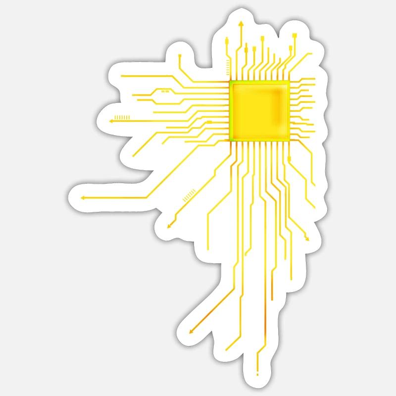 platine Core cpu Computer Nerd Programmeur admin Sticker taille S (10 x 10 cm)