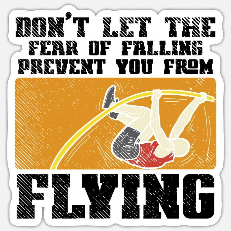 Pole Vault Pole Vaulting - Sticker size S (10 x 10 cm) - white matte