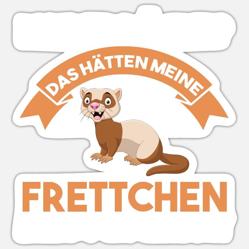 Frettchen - Sticker Größe S (10 x 10 cm) - Mattweiß