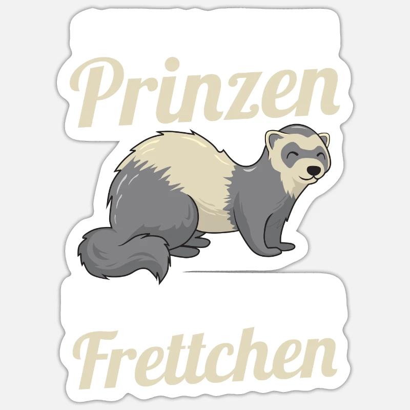 Frettchen - Sticker Größe S (10 x 10 cm) - Mattweiß