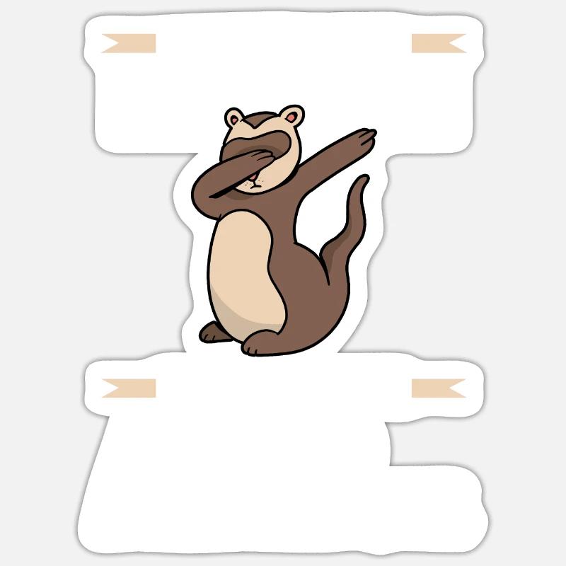 Frettchen - Sticker Größe S (10 x 10 cm) - Mattweiß