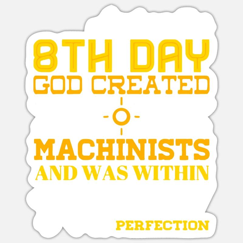 Machinist CNC Programming Machining - Sticker size S (10 x 10 cm) - white matte
