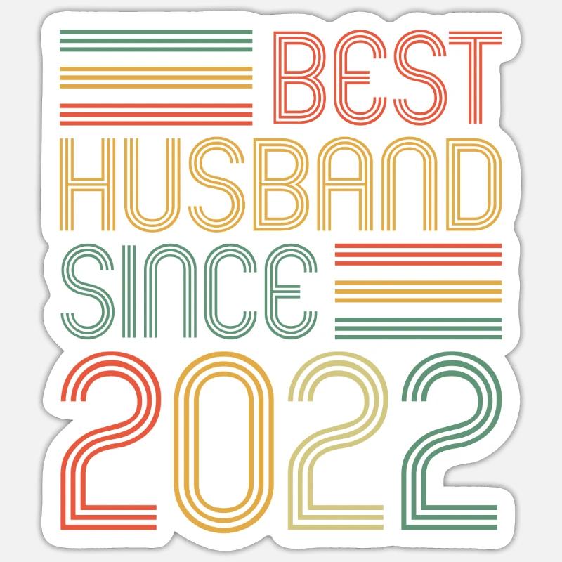 Bester Ehemann seit 2022 1. Hochzeitstag - Sticker Größe S (10 x 10 cm) - Mattweiß