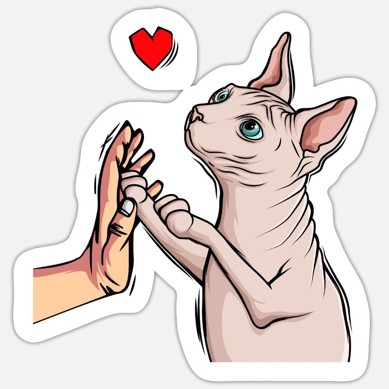 Sphynx Katze Sphinx Nacktkatze Sticker Größe S (10 x 10 cm)
