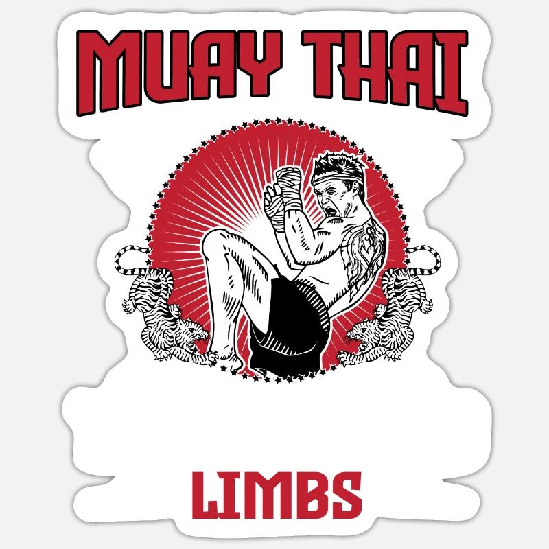 Muay Thaï - Sticker taille S (10 x 10 cm) - blanc mat