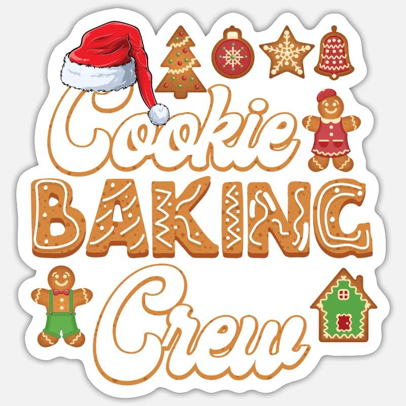 Cookie Baking Crew Christmas Baking - Sticker Größe S (10 x 10 cm) - Mattweiß