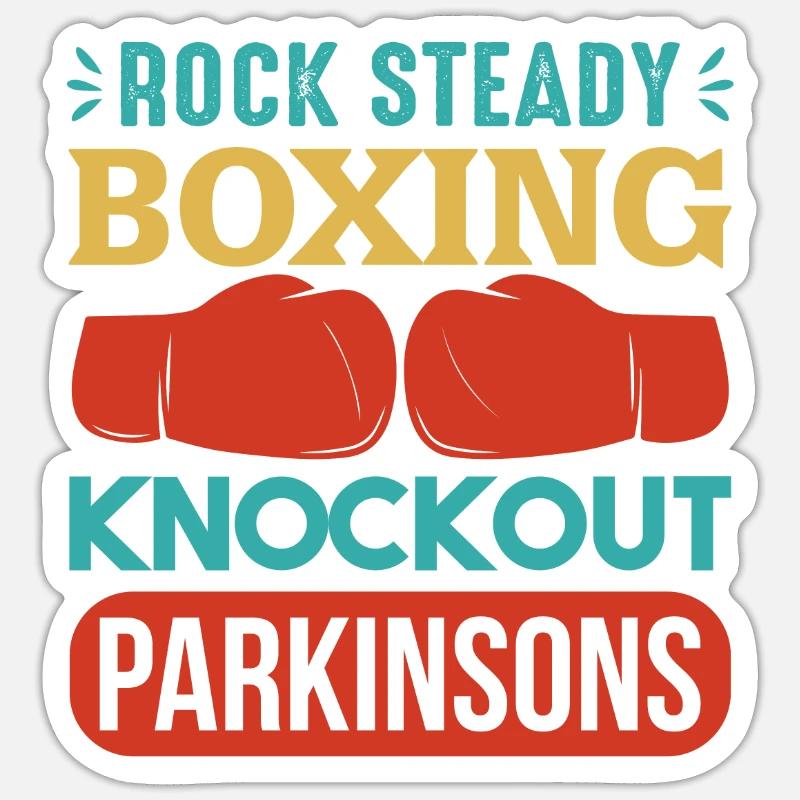 Parkinson KnockOut! - Sticker taille S (10 x 10 cm) - blanc mat
