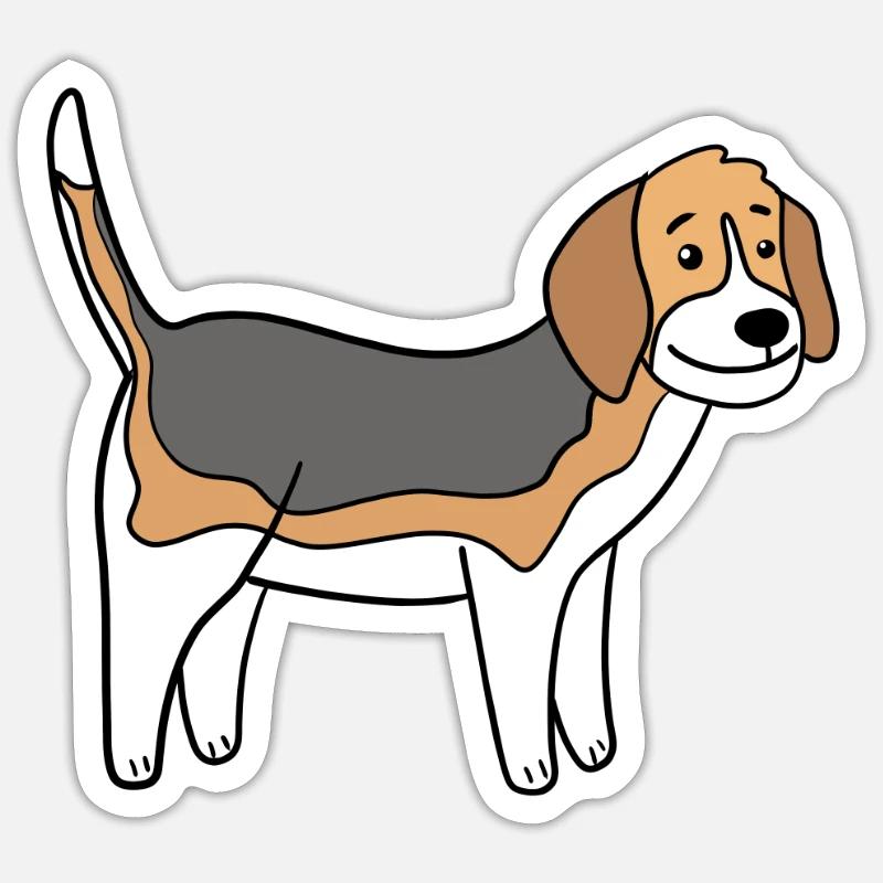 Beagle - Sticker size S (10 x 10 cm) - white matte