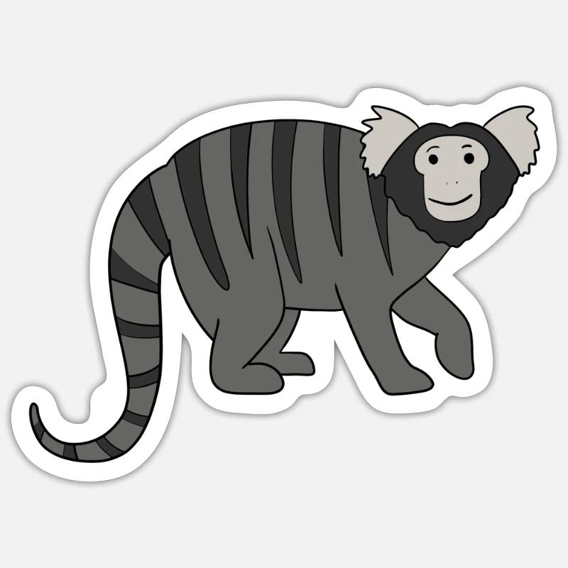 Marmosets Monkey - Sticker size S (10 x 10 cm) - white matte