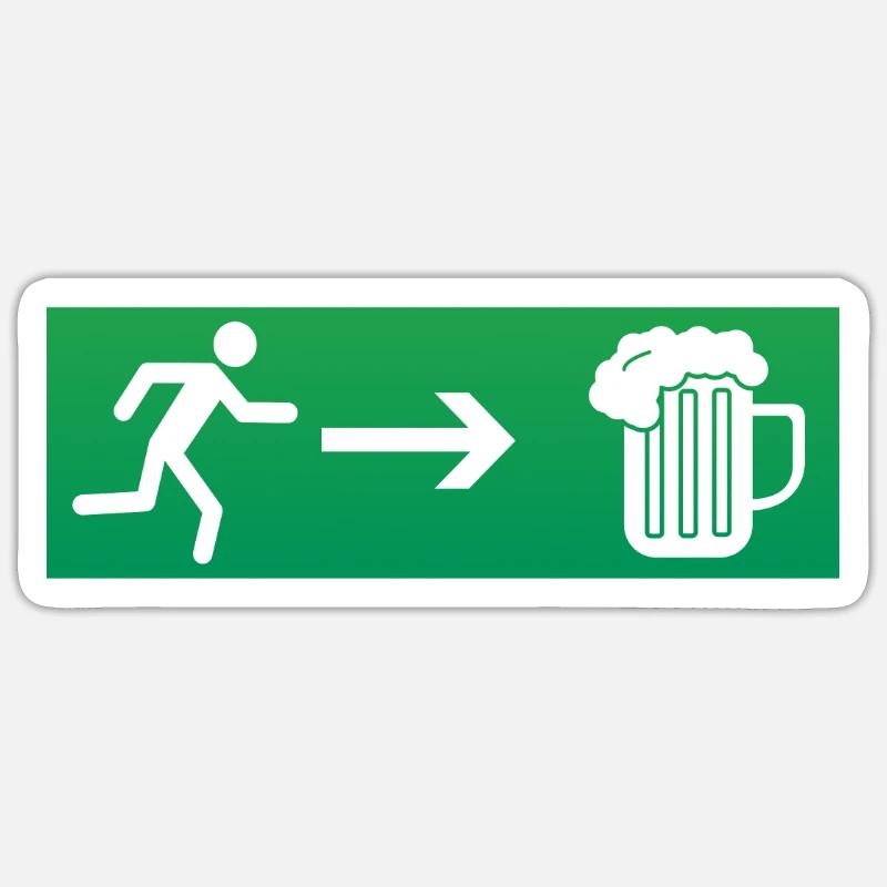Emergency exit beer Sticker size S (10 x 10 cm)