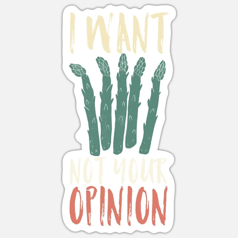 Spargel - Sticker Größe S (10 x 10 cm) - Mattweiß