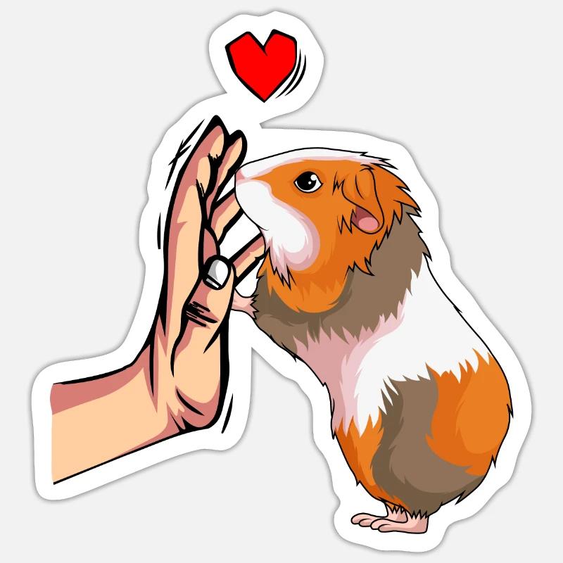 Cochon d’Inde Amour Cochon d’Inde - Sticker taille S (10 x 10 cm) - blanc mat