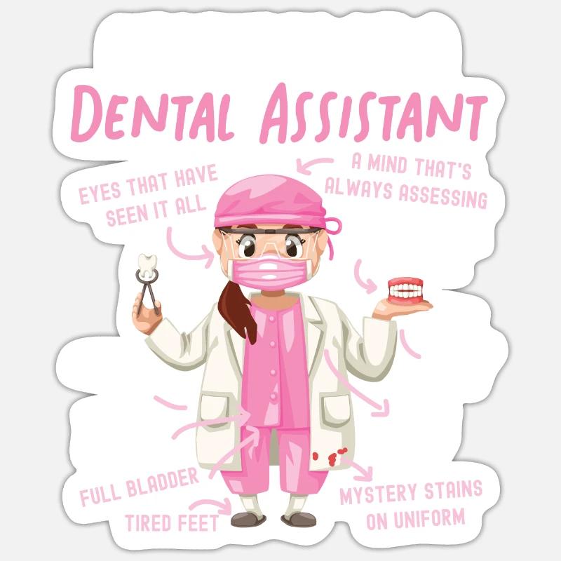 Assistant dentaire Anatomie Anatomie - Sticker taille S (10 x 10 cm) - blanc mat