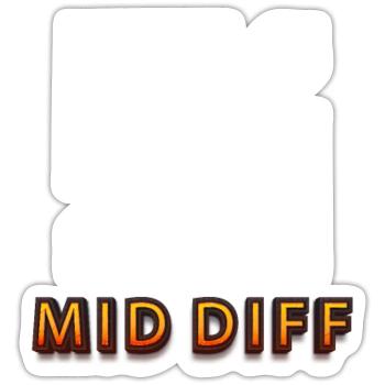 mid diff tilter tilted gaming - Sticker size S (10 x 10 cm) - white matte - Front