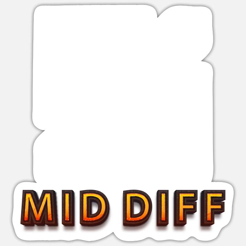 mid diff Tilter tilted gaming - Sticker Größe S (10 x 10 cm) - Mattweiß