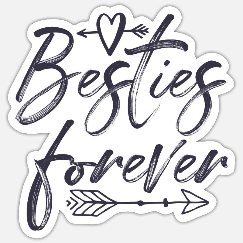 Besties forever - Sticker størrelse S (10 x 10 cm) - mat hvid