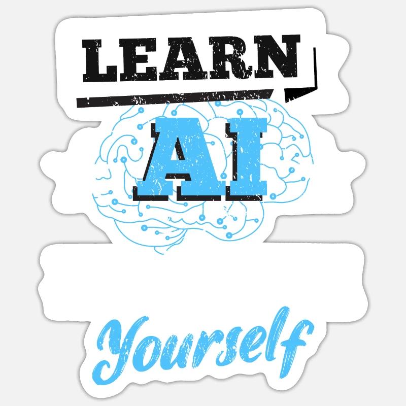 Roboter AI Software Entwickler Computer Nerd Geeks Sticker Größe S (10 x 10 cm)