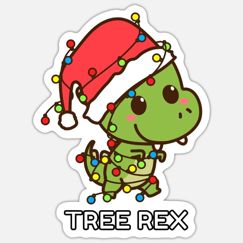 Tree Rex - Sticker Größe S (10 x 10 cm) - Mattweiß