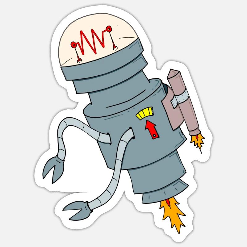 ROCKET ROBOT Sticker Größe S (10 x 10 cm)