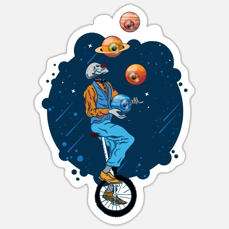 Weirdcore Aesthetic Skeleton Eyeball Planets Sticker size S (10 x 10 cm)