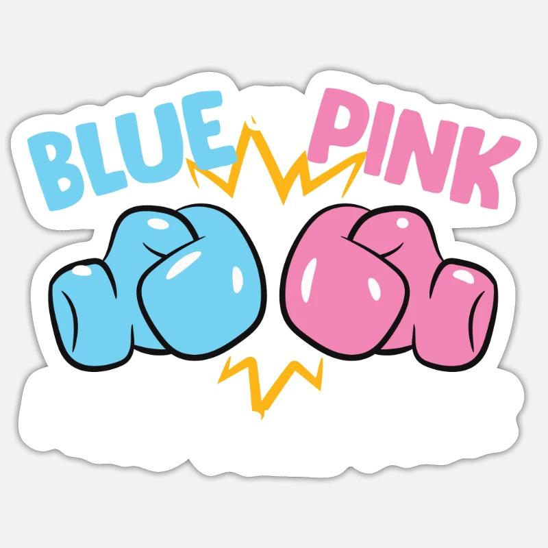 Blau oder Rosa Wer wird gewinnen Lustige Sticker Größe S (10 x 10 cm)