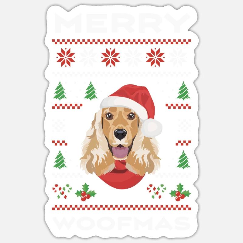 Deutsch Cocker Spaniel Christmas - Sticker size S (10 x 10 cm) - white matte