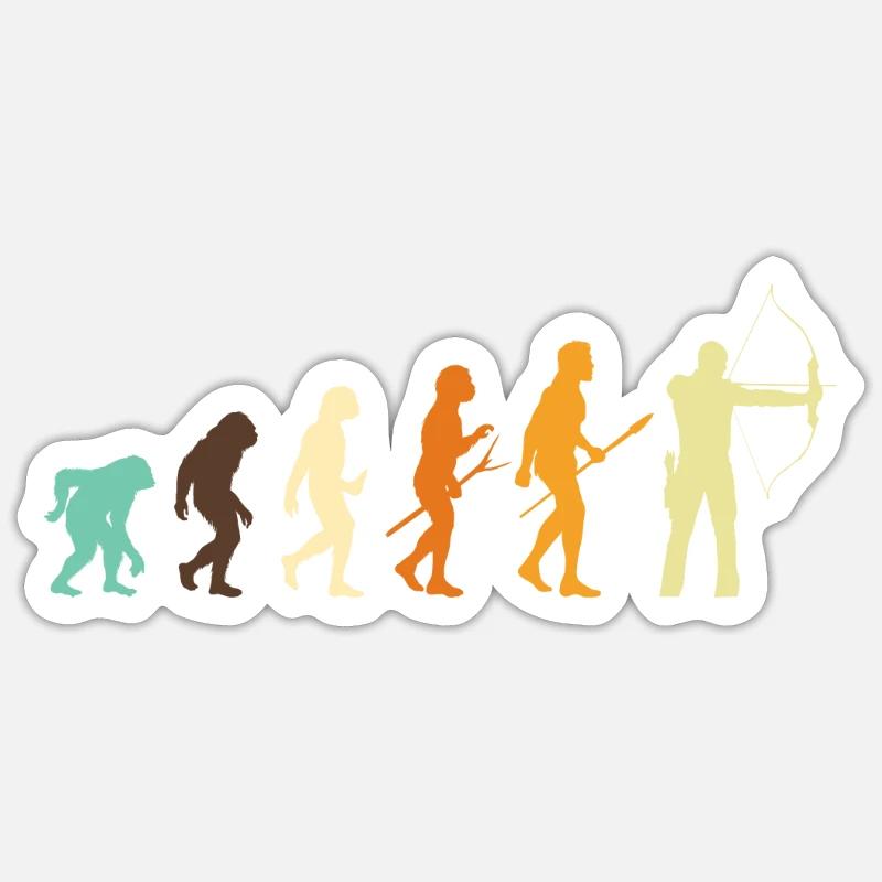 Evolution Bogenschießen Bogenschütze Geschenk Sticker Größe S (10 x 10 cm)