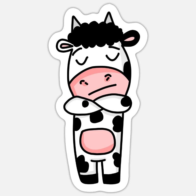 Kuh - Sticker Größe S (10 x 10 cm) - Mattweiß
