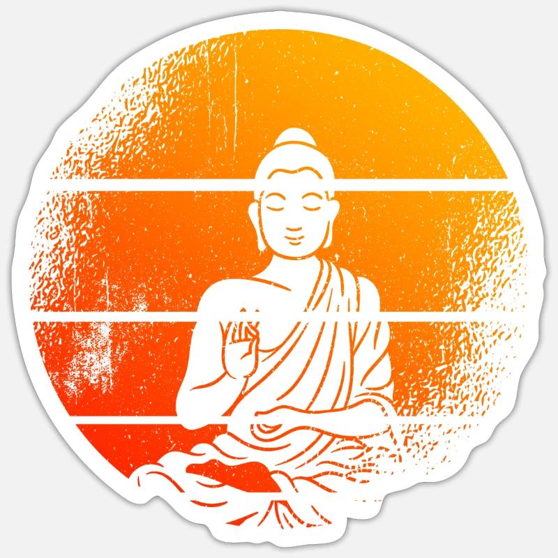 Meditating Buddha statue Buddha - Sticker size S (10 x 10 cm) - white matte