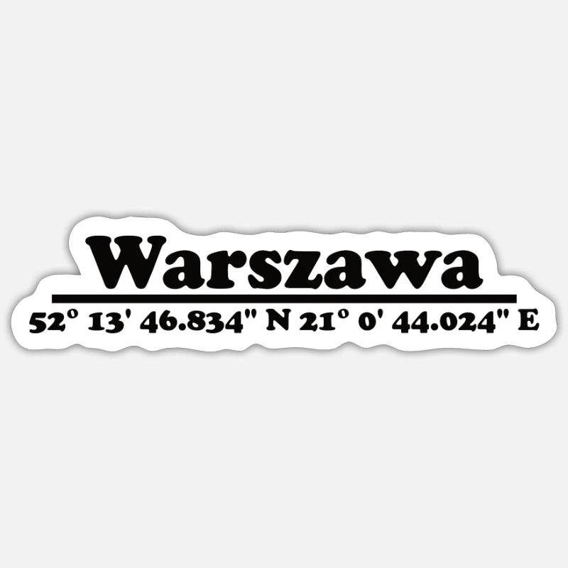 Coordonnées de Varsovie - Sticker taille S (10 x 10 cm) - blanc mat