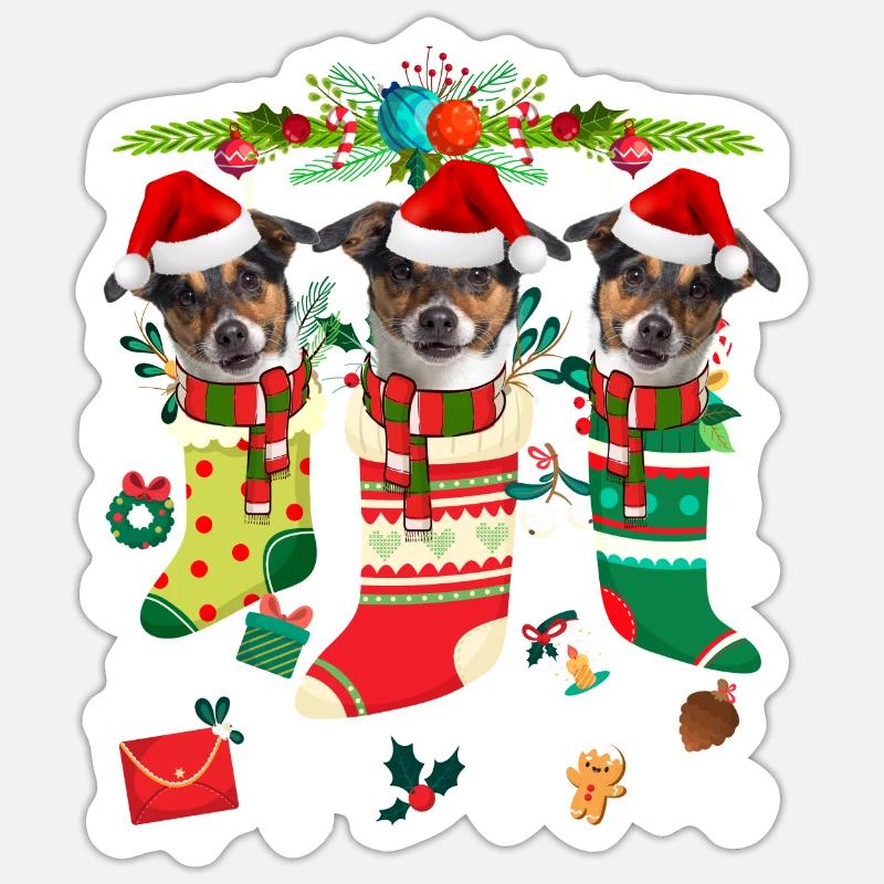 Pull de Noël moche Jack Russell Terrier Chien Sticker taille S (10 x 10 cm)