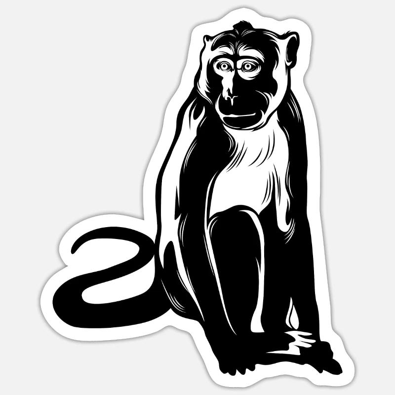 Affe Monkey Tier Sticker Größe S (10 x 10 cm)