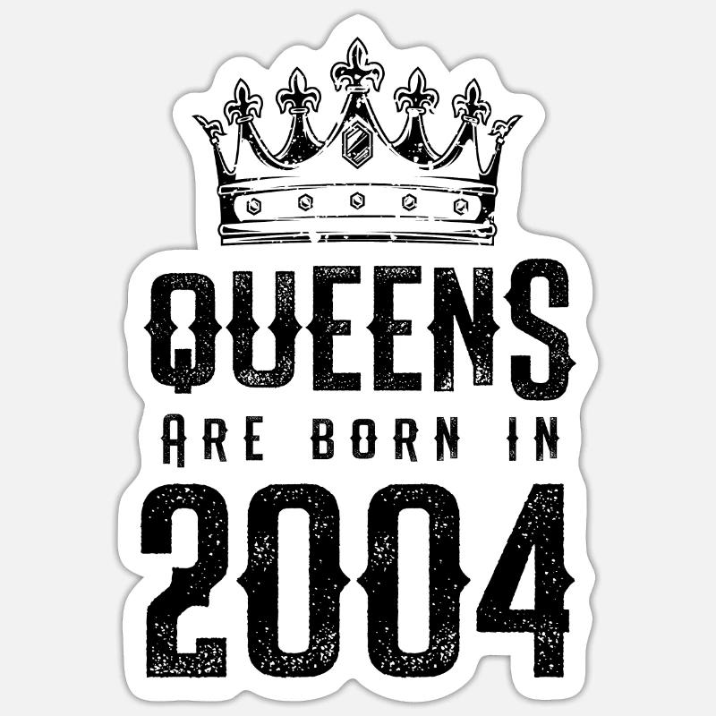 né en 2004 - Sticker taille S (10 x 10 cm) - blanc mat