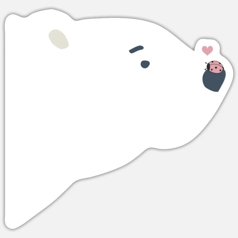 Eisbär - Sticker Größe S (10 x 10 cm) - Mattweiß