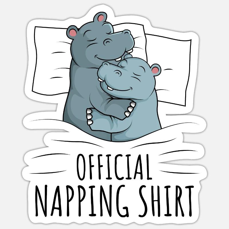 Hippopotame - Sticker taille S (10 x 10 cm) - blanc mat