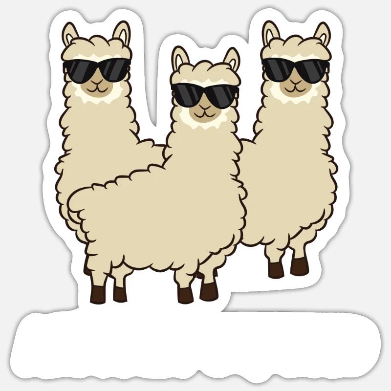 Alpaca Squad Love Alpacas - Sticker size S (10 x 10 cm) - white matte