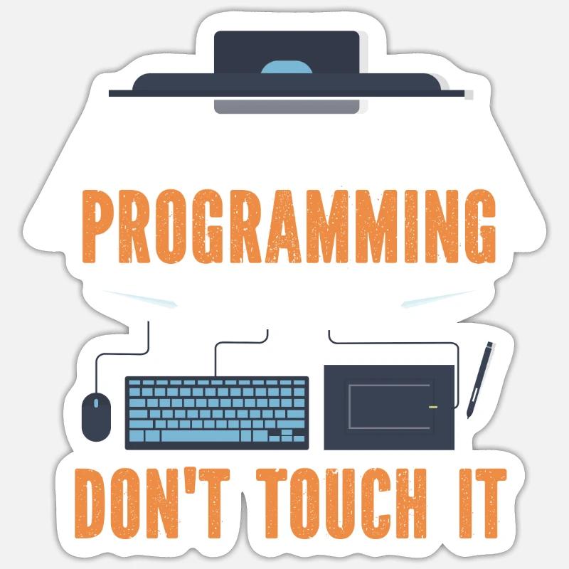 Programmer Programming Code Computer - Sticker size S (10 x 10 cm) - white matte