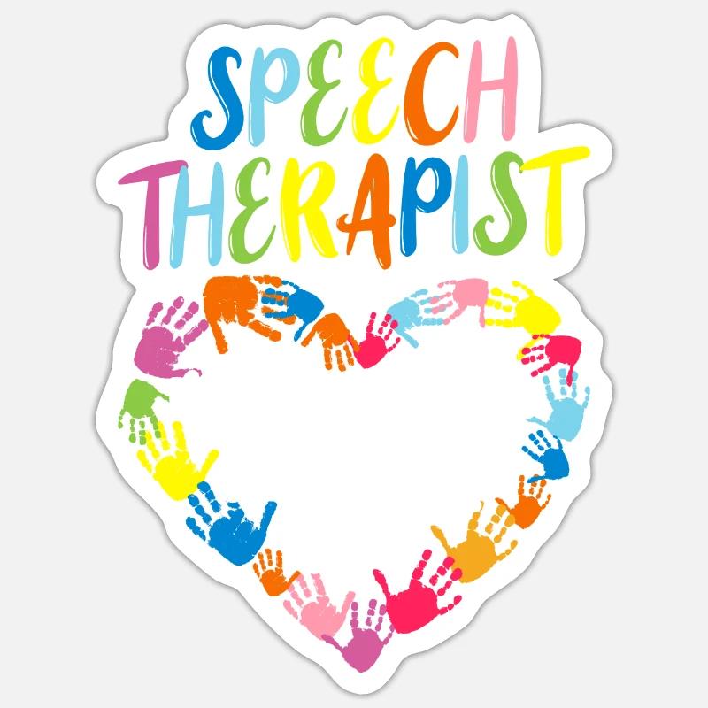 SLP Speech Language Pathologist Speechie - Sticker Größe S (10 x 10 cm) - Mattweiß