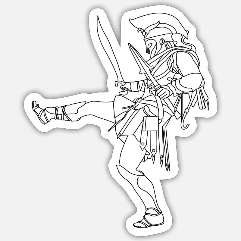 Achille - - Sticker formato S (10 x 10 cm) - bianco opaco
