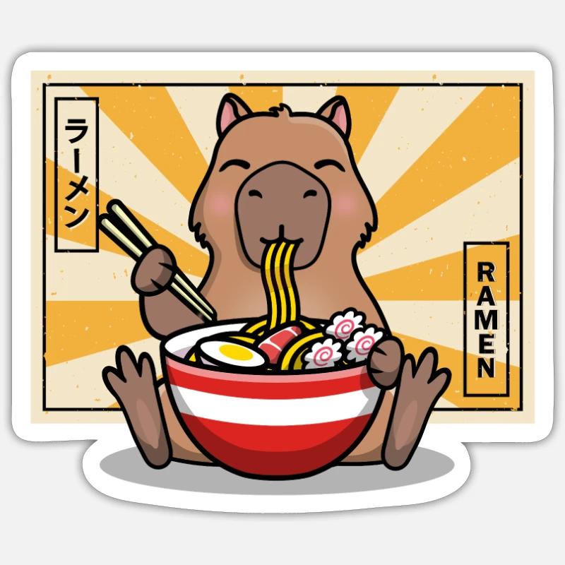 Capybara - Sticker Größe S (10 x 10 cm) - Mattweiß