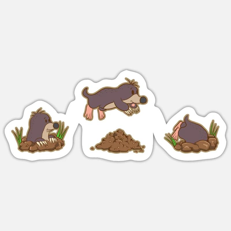 Maulwurf Springen Sticker Größe S (10 x 10 cm)