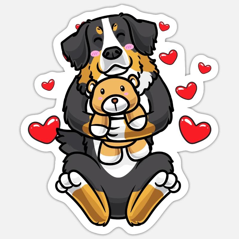 Bouvier bernois Dürrbächler Chien Bernois - Sticker taille S (10 x 10 cm) - blanc mat