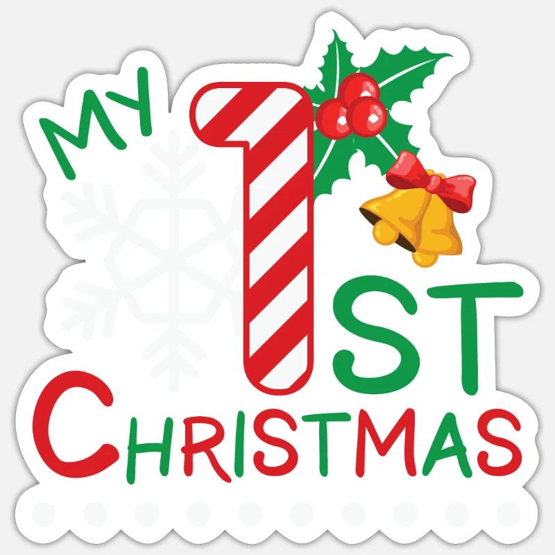 MON 1ER NOËL - Sticker taille S (10 x 10 cm) - blanc mat