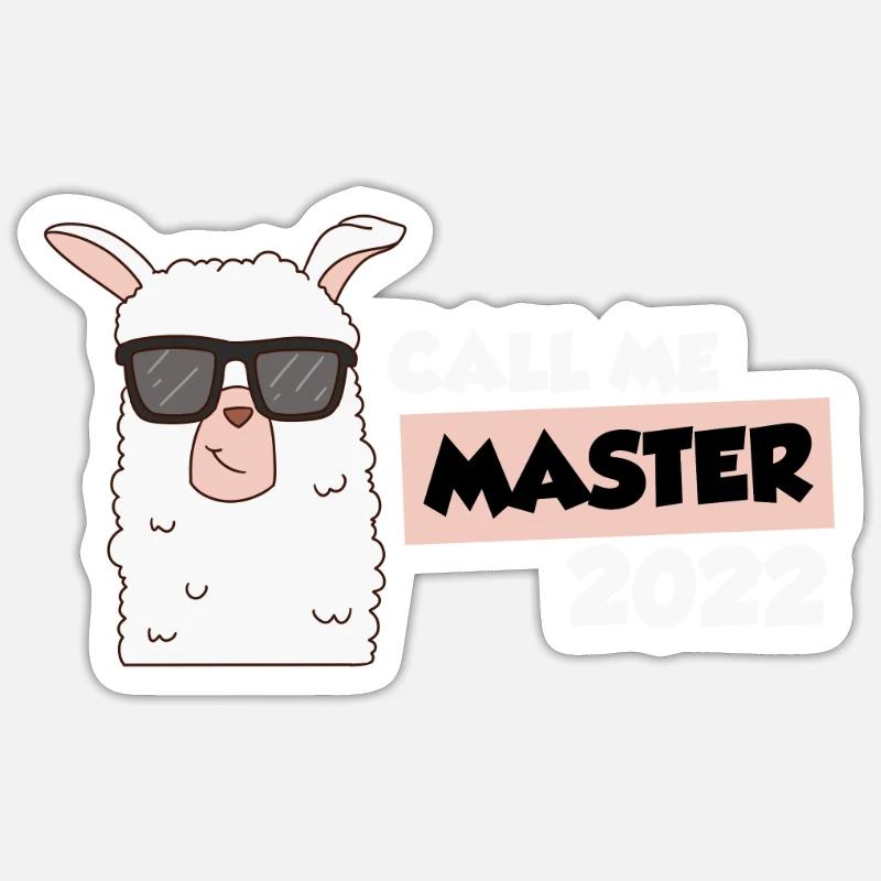 Master 2022 Call me Master Abschluss - Sticker Größe S (10 x 10 cm) - Mattweiß