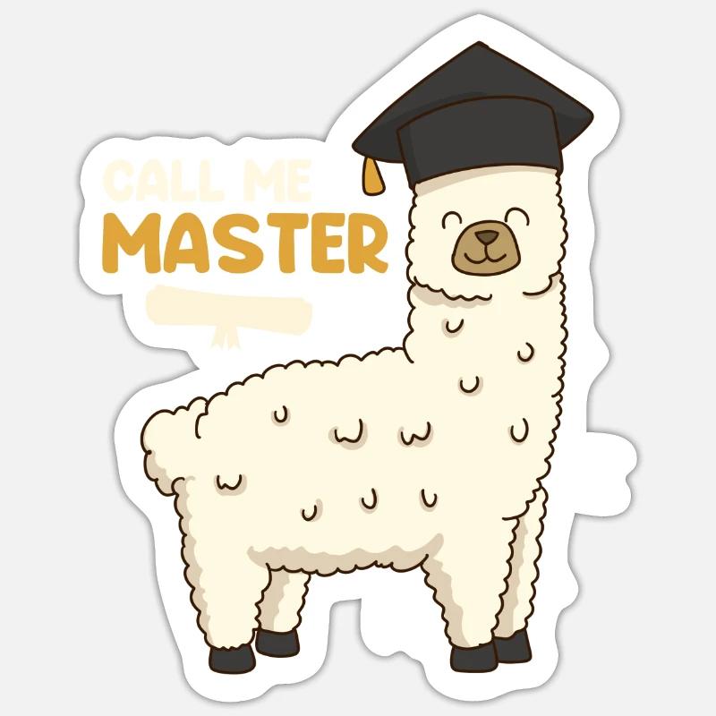 Call Me Master Abschluss - Sticker Größe S (10 x 10 cm) - Mattweiß