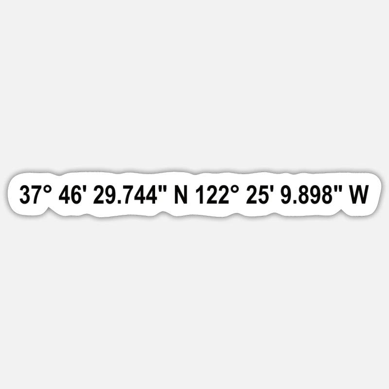 Coordonnées de San Francisco - Sticker taille S (10 x 10 cm) - blanc mat