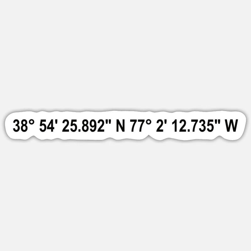 Washington D.C. Coordinates Sticker size S (10 x 10 cm)